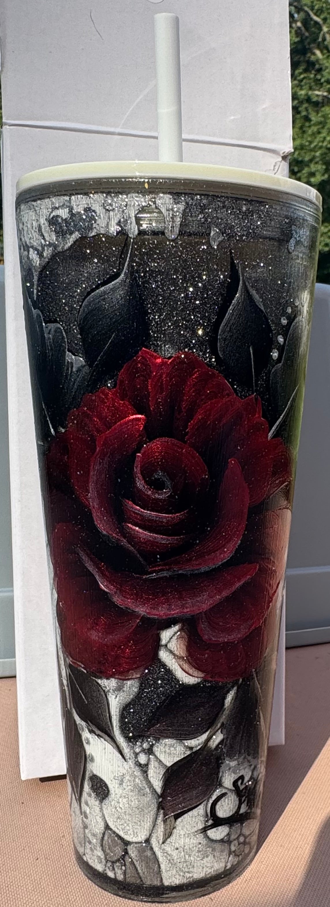 Sonnette Hand Painted Snow Globe Tumbler